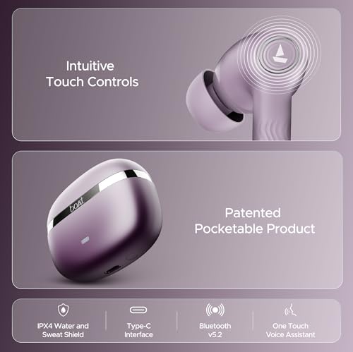 boAt Nirvana Ion, 120HRS Battery, Crystal Bionic Sound w/Dual EQ Modes, 4Mics ENx, App Support, Low Latency, IPX4, v.5.2 Bluetooth Earbuds, TWS Ear Buds Wireless Earphones with mic (Charcoal Black)