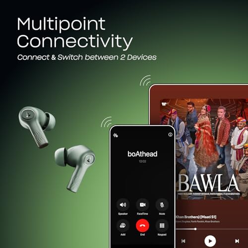 boAt Nirvana Ion, 120HRS Battery, Crystal Bionic Sound w/Dual EQ Modes, 4Mics ENx, App Support, Low Latency, IPX4, v.5.2 Bluetooth Earbuds, TWS Ear Buds Wireless Earphones with mic (Charcoal Black)