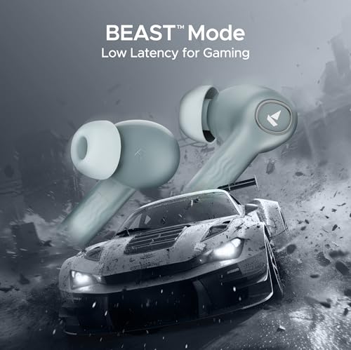 boAt Nirvana Ion, 120HRS Battery, Crystal Bionic Sound w/Dual EQ Modes, 4Mics ENx, App Support, Low Latency, IPX4, v.5.2 Bluetooth Earbuds, TWS Ear Buds Wireless Earphones with mic (Charcoal Black)