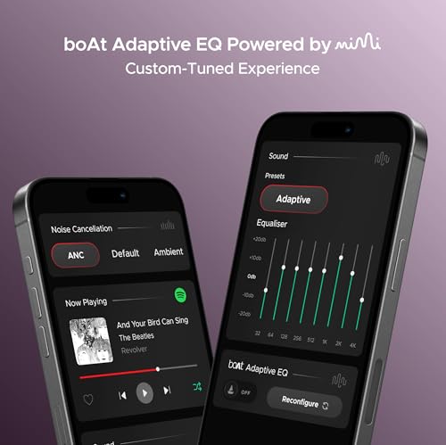 boAt Nirvana Ion, 120HRS Battery, Crystal Bionic Sound w/Dual EQ Modes, 4Mics ENx, App Support, Low Latency, IPX4, v.5.2 Bluetooth Earbuds, TWS Ear Buds Wireless Earphones with mic (Charcoal Black)