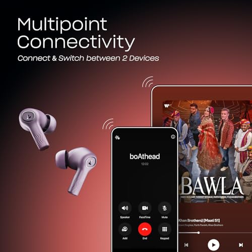 boAt Nirvana Ion, 120HRS Battery, Crystal Bionic Sound w/Dual EQ Modes, 4Mics ENx, App Support, Low Latency, IPX4, v.5.2 Bluetooth Earbuds, TWS Ear Buds Wireless Earphones with mic (Charcoal Black)