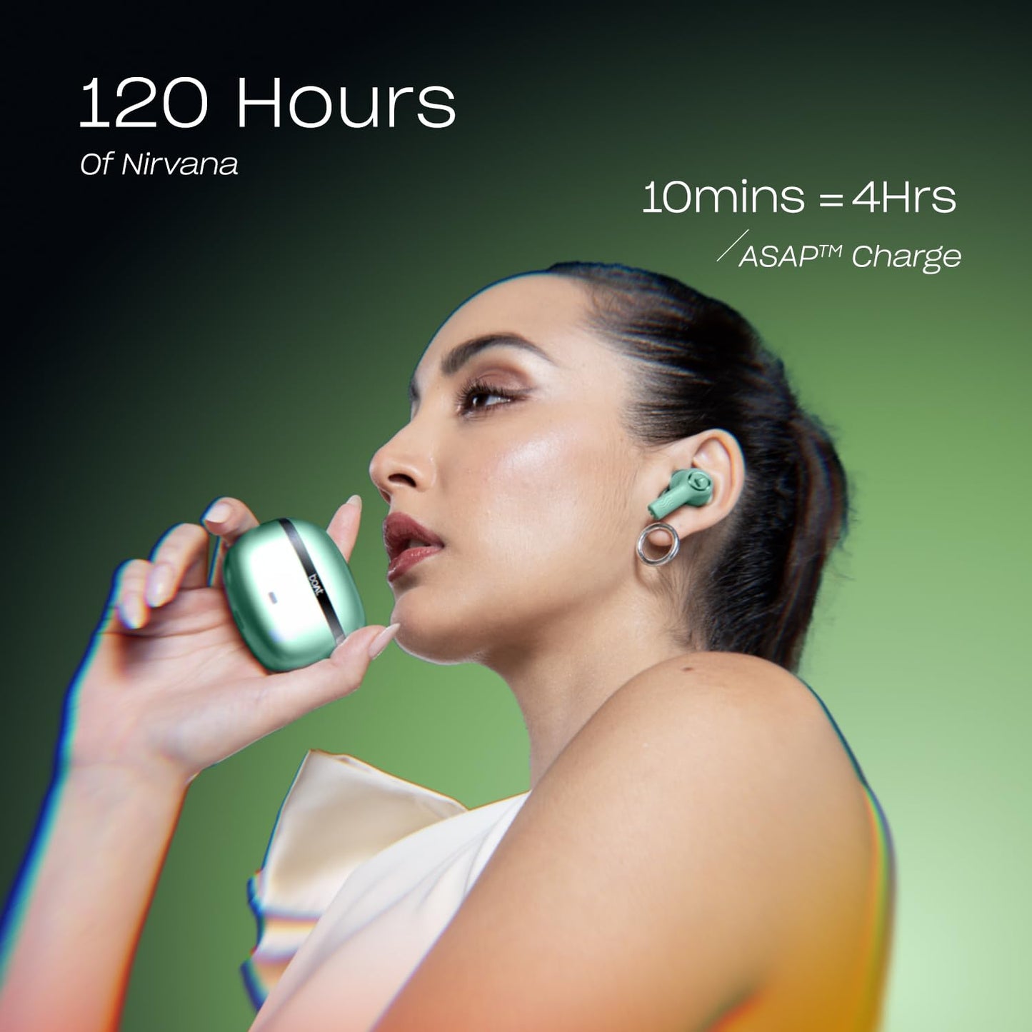 boAt Nirvana Ion, 120HRS Battery, Crystal Bionic Sound w/Dual EQ Modes, 4Mics ENx, App Support, Low Latency, IPX4, v.5.2 Bluetooth Earbuds, TWS Ear Buds Wireless Earphones with mic (Charcoal Black)