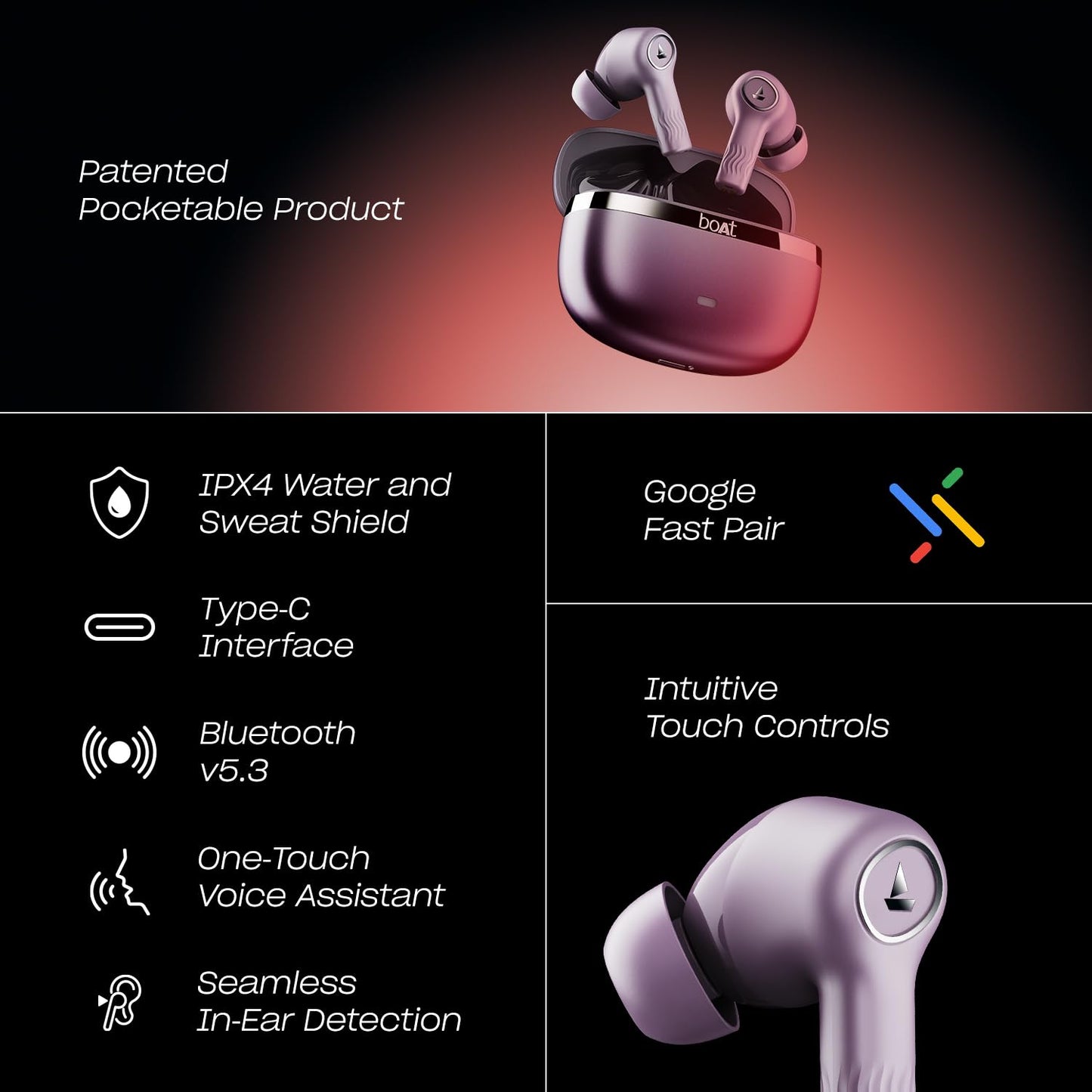 boAt Nirvana Ion, 120HRS Battery, Crystal Bionic Sound w/Dual EQ Modes, 4Mics ENx, App Support, Low Latency, IPX4, v.5.2 Bluetooth Earbuds, TWS Ear Buds Wireless Earphones with mic (Charcoal Black)