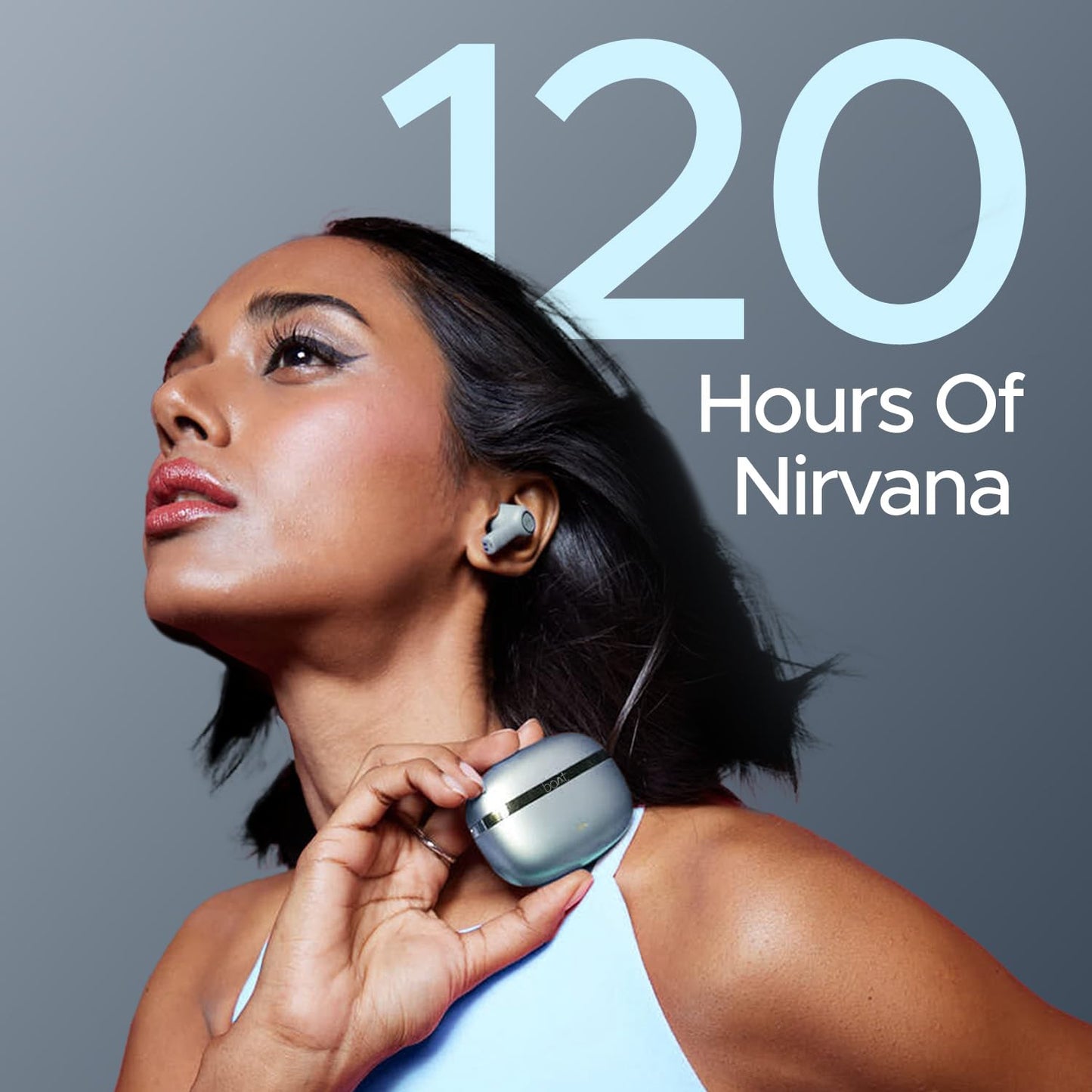boAt Nirvana Ion, 120HRS Battery, Crystal Bionic Sound w/Dual EQ Modes, 4Mics ENx, App Support, Low Latency, IPX4, v.5.2 Bluetooth Earbuds, TWS Ear Buds Wireless Earphones with mic (Charcoal Black)