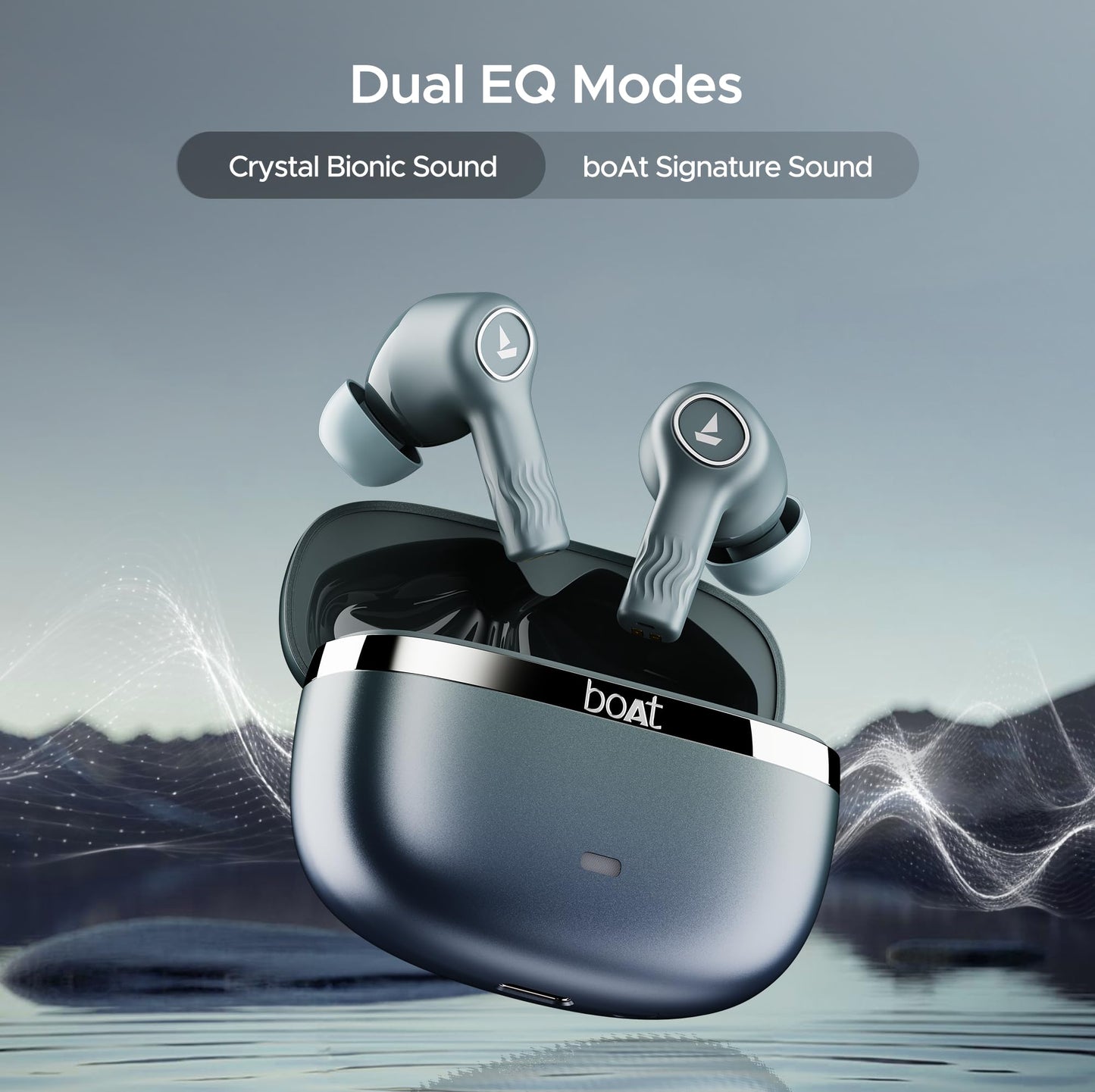 boAt Nirvana Ion, 120HRS Battery, Crystal Bionic Sound w/Dual EQ Modes, 4Mics ENx, App Support, Low Latency, IPX4, v.5.2 Bluetooth Earbuds, TWS Ear Buds Wireless Earphones with mic (Charcoal Black)