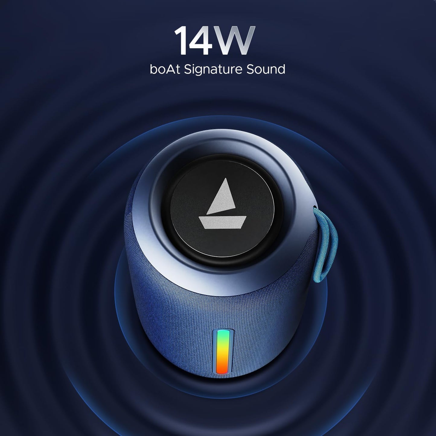 Boat Stone 352 Bluetooth Speaker with 10W RMS Stereo Sound, IPX7 Water Resistance, TWS Feature, Up to 12H Total Playtime, Multi-Compatibility Modes and Type-C Charging(Raging Black)