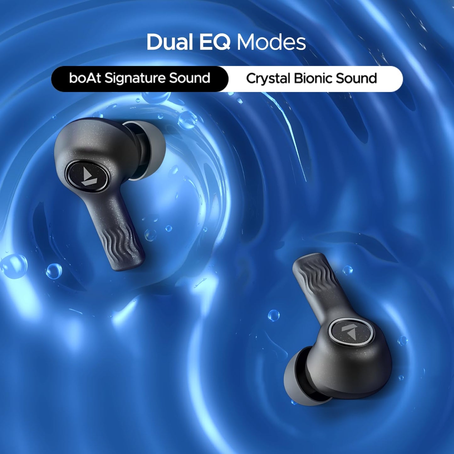 boAt Nirvana Ion, 120HRS Battery, Crystal Bionic Sound w/Dual EQ Modes, 4Mics ENx, App Support, Low Latency, IPX4, v.5.2 Bluetooth Earbuds, TWS Ear Buds Wireless Earphones with mic (Charcoal Black)