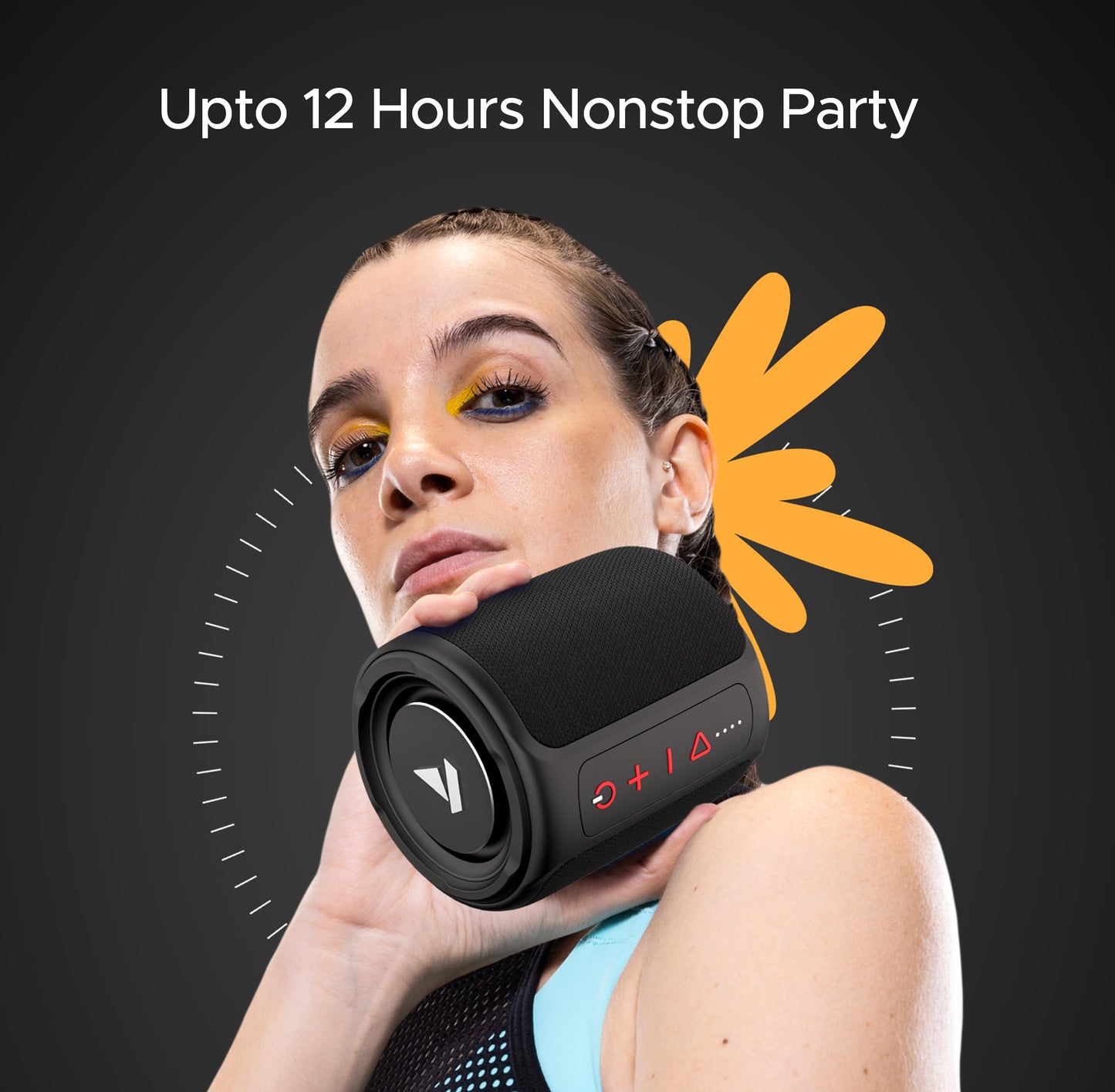 Boat Stone 352 Bluetooth Speaker with 10W RMS Stereo Sound, IPX7 Water Resistance, TWS Feature, Up to 12H Total Playtime, Multi-Compatibility Modes and Type-C Charging(Raging Black)