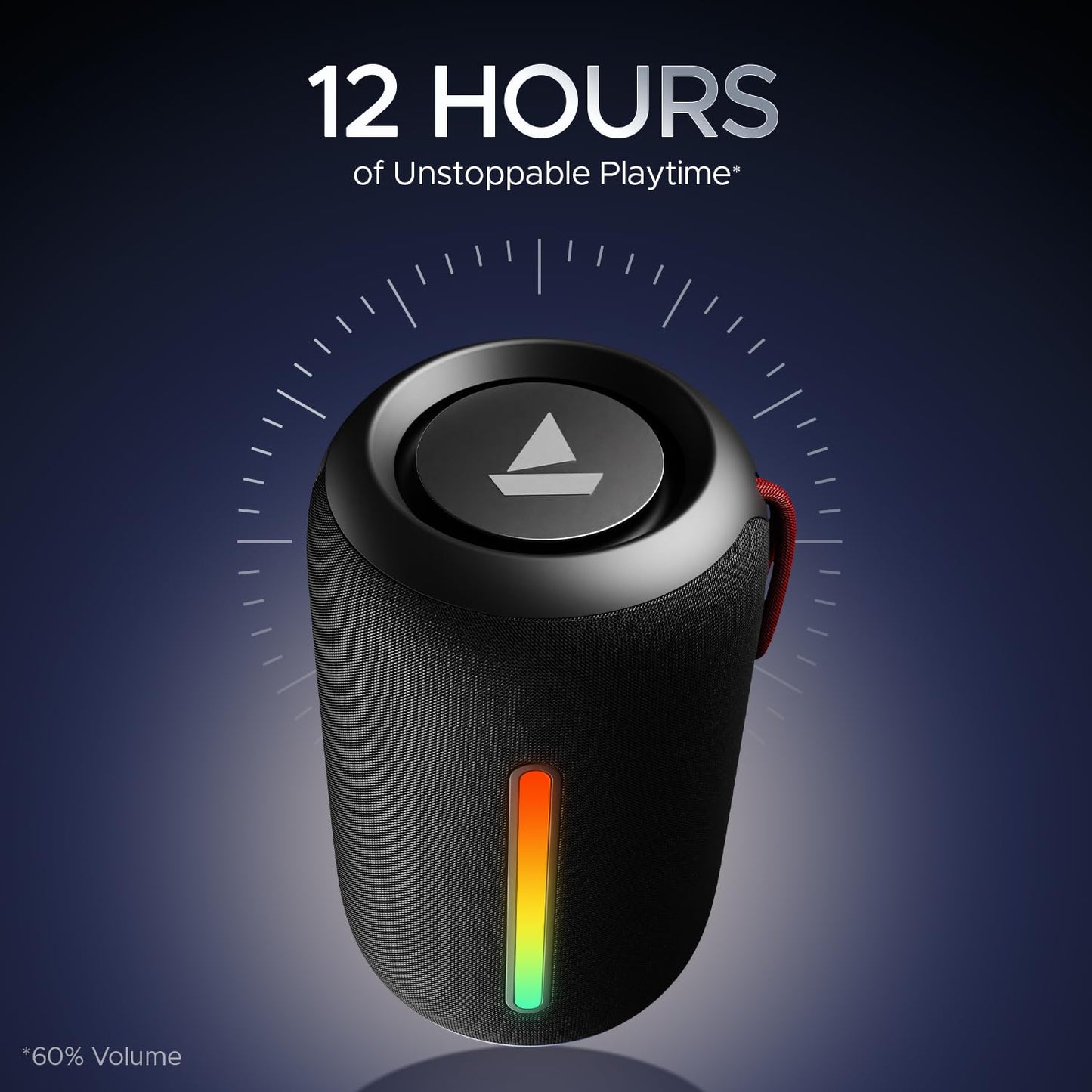 Boat Stone 352 Bluetooth Speaker with 10W RMS Stereo Sound, IPX7 Water Resistance, TWS Feature, Up to 12H Total Playtime, Multi-Compatibility Modes and Type-C Charging(Raging Black)
