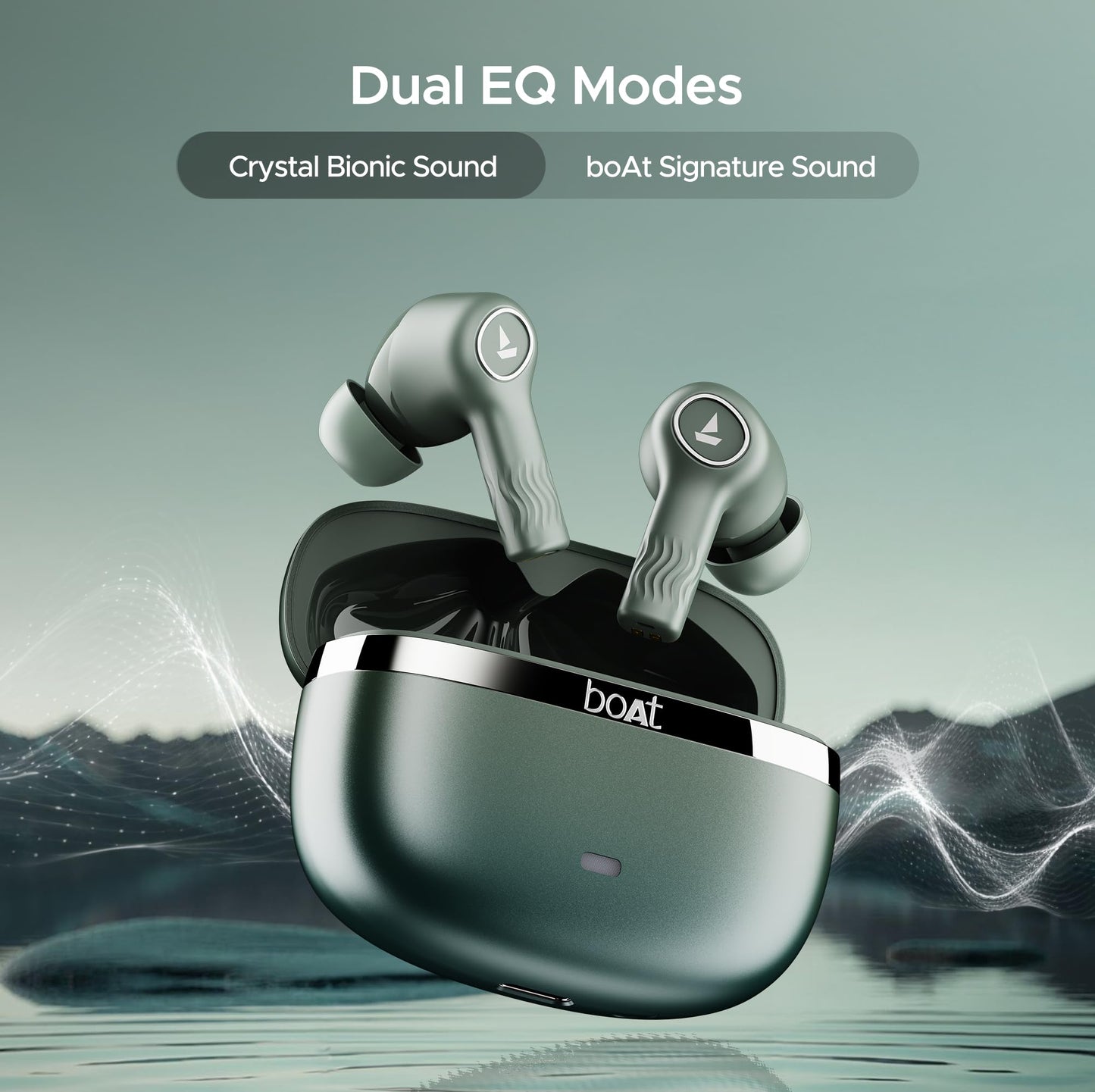 boAt Nirvana Ion, 120HRS Battery, Crystal Bionic Sound w/Dual EQ Modes, 4Mics ENx, App Support, Low Latency, IPX4, v.5.2 Bluetooth Earbuds, TWS Ear Buds Wireless Earphones with mic (Charcoal Black)