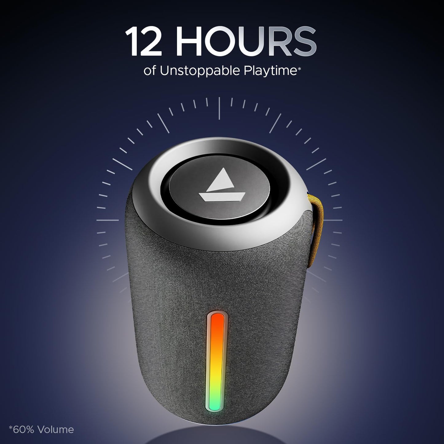Boat Stone 352 Bluetooth Speaker with 10W RMS Stereo Sound, IPX7 Water Resistance, TWS Feature, Up to 12H Total Playtime, Multi-Compatibility Modes and Type-C Charging(Raging Black)