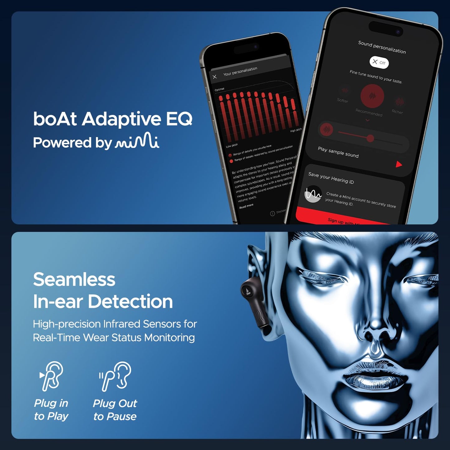 boAt Nirvana Ion, 120HRS Battery, Crystal Bionic Sound w/Dual EQ Modes, 4Mics ENx, App Support, Low Latency, IPX4, v.5.2 Bluetooth Earbuds, TWS Ear Buds Wireless Earphones with mic (Charcoal Black)