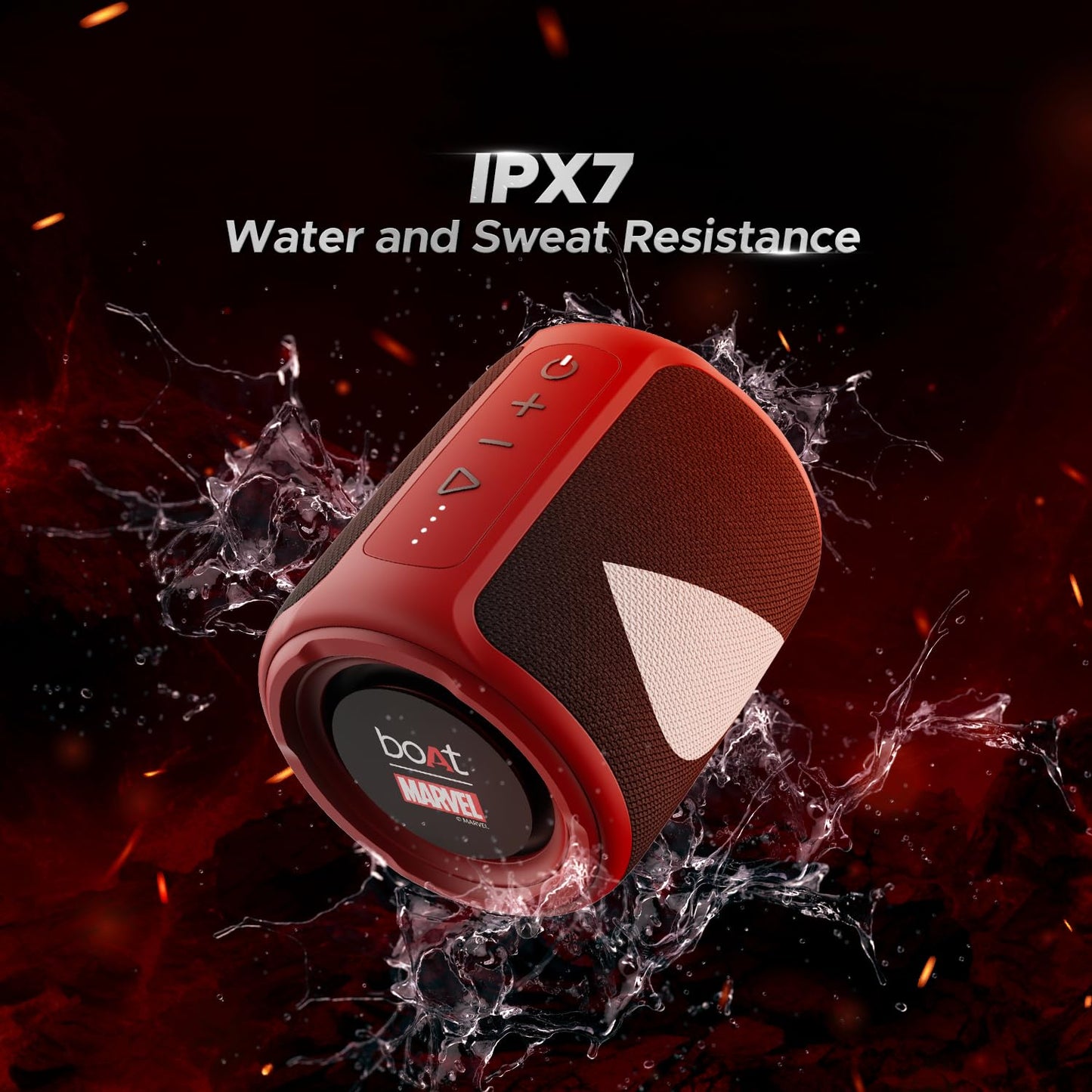 Boat Stone 352 Bluetooth Speaker with 10W RMS Stereo Sound, IPX7 Water Resistance, TWS Feature, Up to 12H Total Playtime, Multi-Compatibility Modes and Type-C Charging(Raging Black)