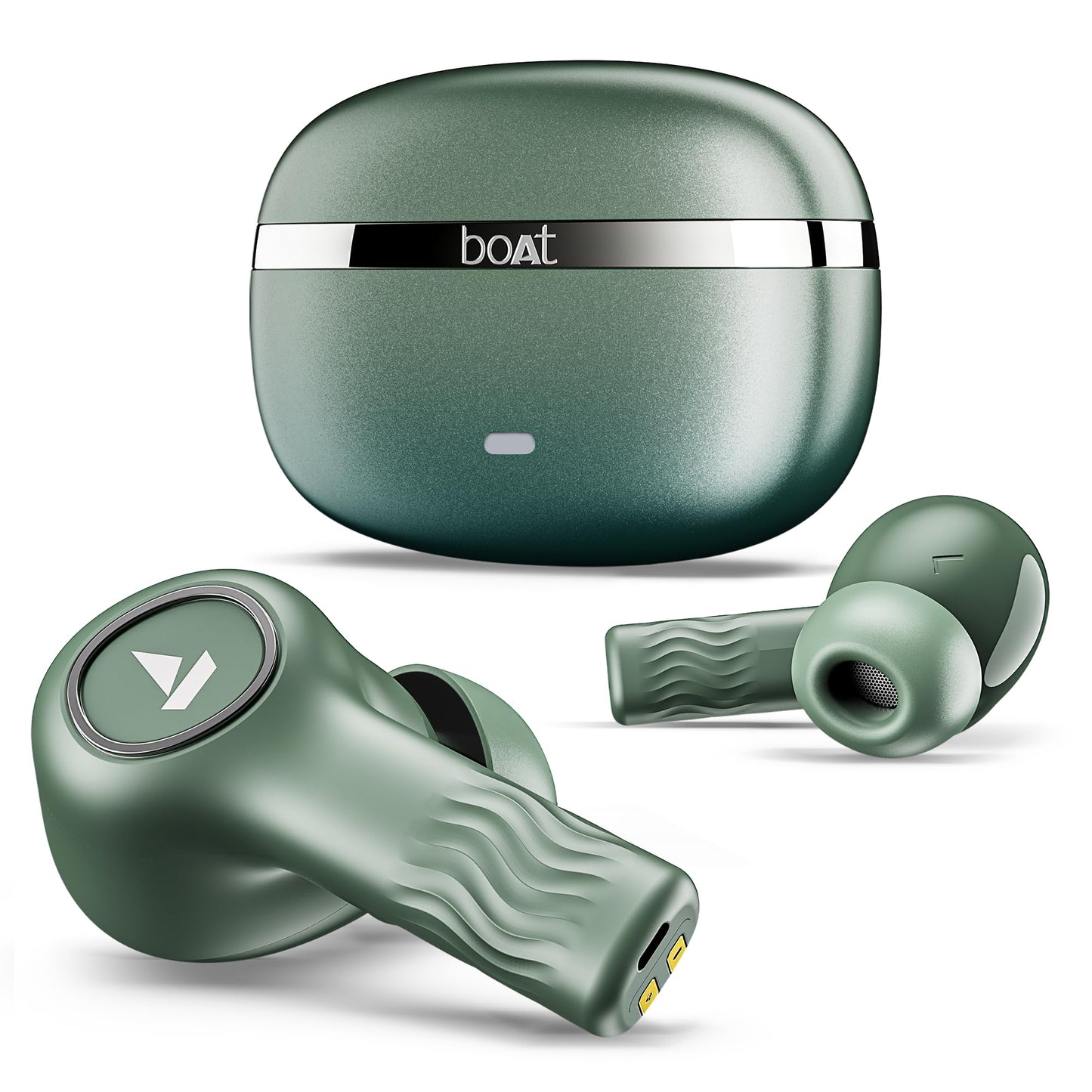 boAt Nirvana Ion, 120HRS Battery, Crystal Bionic Sound w/Dual EQ Modes, 4Mics ENx, App Support, Low Latency, IPX4, v.5.2 Bluetooth Earbuds, TWS Ear Buds Wireless Earphones with mic (Charcoal Black)