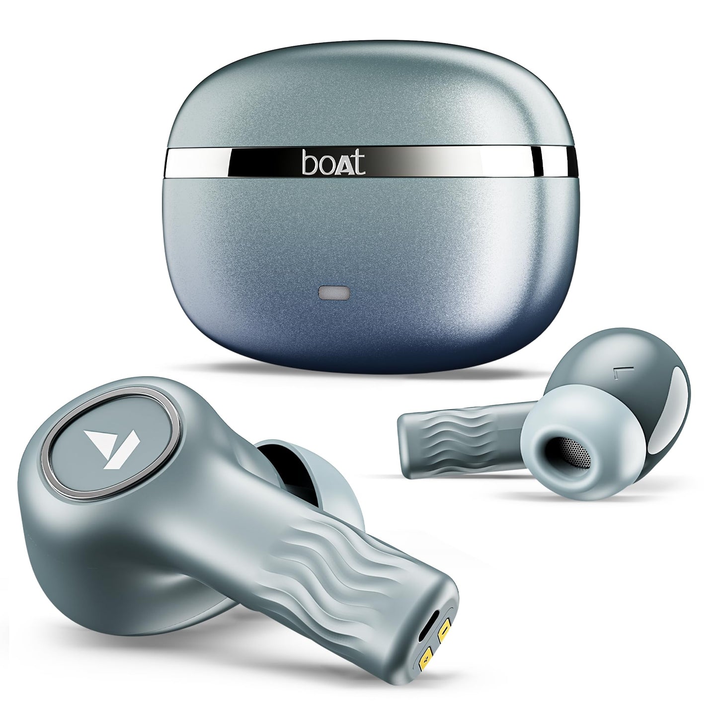 boAt Nirvana Ion, 120HRS Battery, Crystal Bionic Sound w/Dual EQ Modes, 4Mics ENx, App Support, Low Latency, IPX4, v.5.2 Bluetooth Earbuds, TWS Ear Buds Wireless Earphones with mic (Charcoal Black)